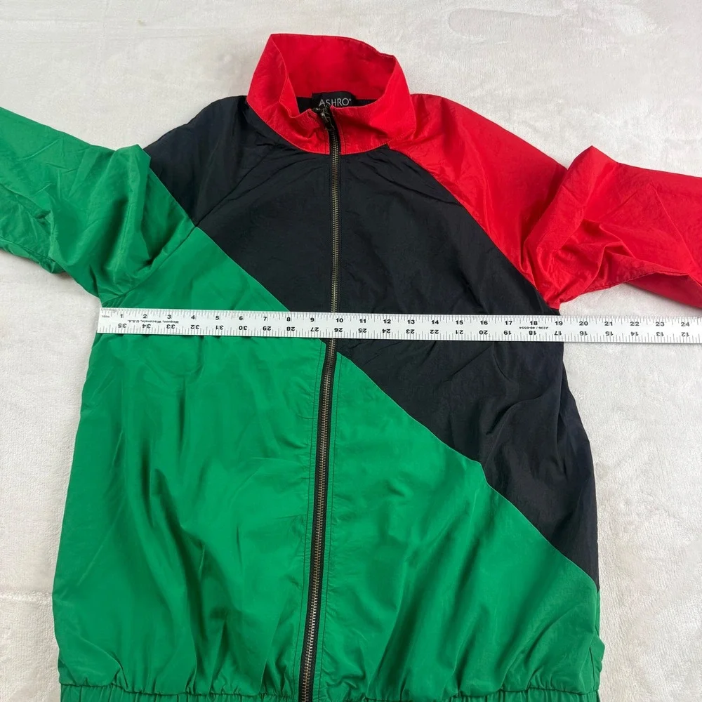 Vintage Ashro Windbreaker Jacket Adult Small Pan-African Colorblock Full Zip Up